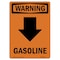 Signmission Safety Sign, OSHA WARNING, 5" Height, Gasoline (Down Arrow), Portrait OS-WS-D-35-V-13212 - alternate 1